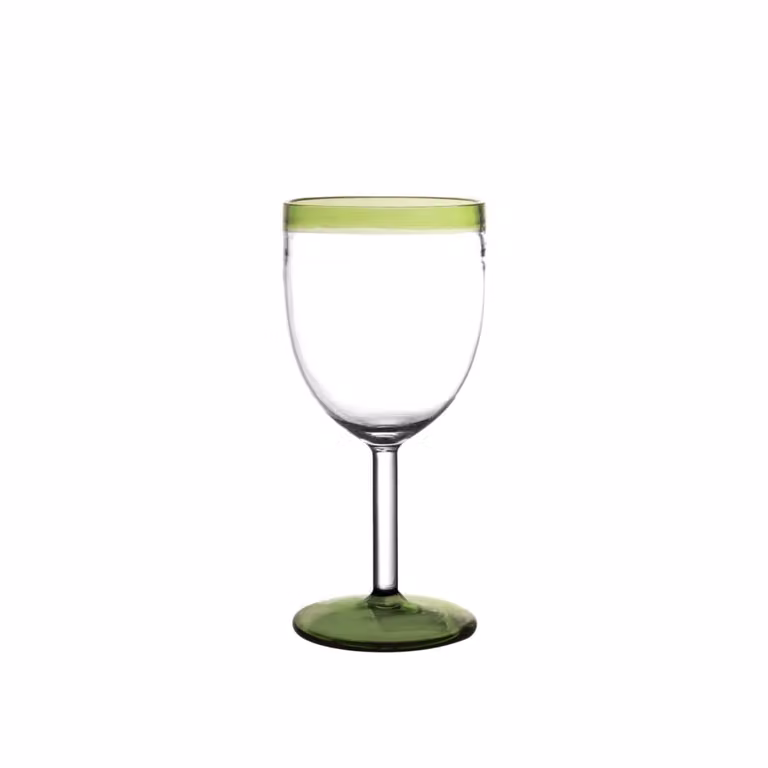 Copa de vino de cristal Pomax en color verde de 17 cm