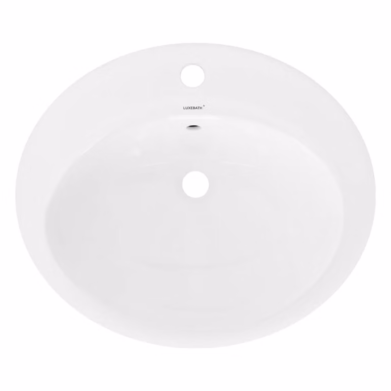 Lavabo de cerámica ovalado blanco ML-Design con rebosadero para instalar bajo encimera An/P/Al: 57 x 48,5 x 9 cm