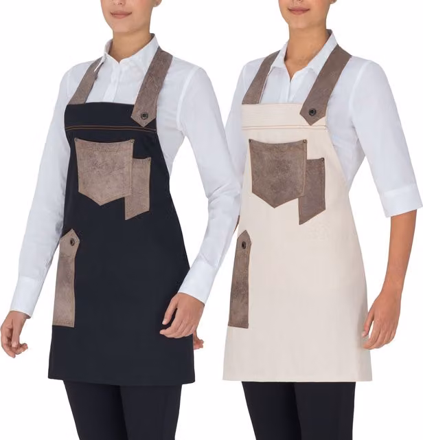 Delantal de camarero Giblor's Luna color negro o beige estilo rústico para profesionales