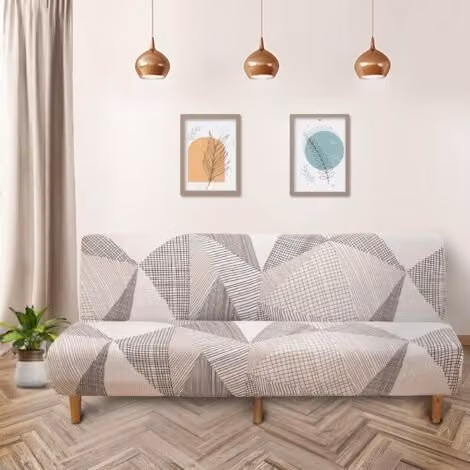 Funda Elástica para Sofá Cama de 3 Plazas XISRENS, Sin Brazos, Lavable, Color Gris