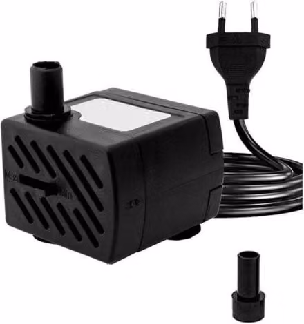 Minibomba Sumergible Ultrasilenciosa ULISEM Negra para Fuentes, Acuarios y Estanques, 180 L/h, 3 W
