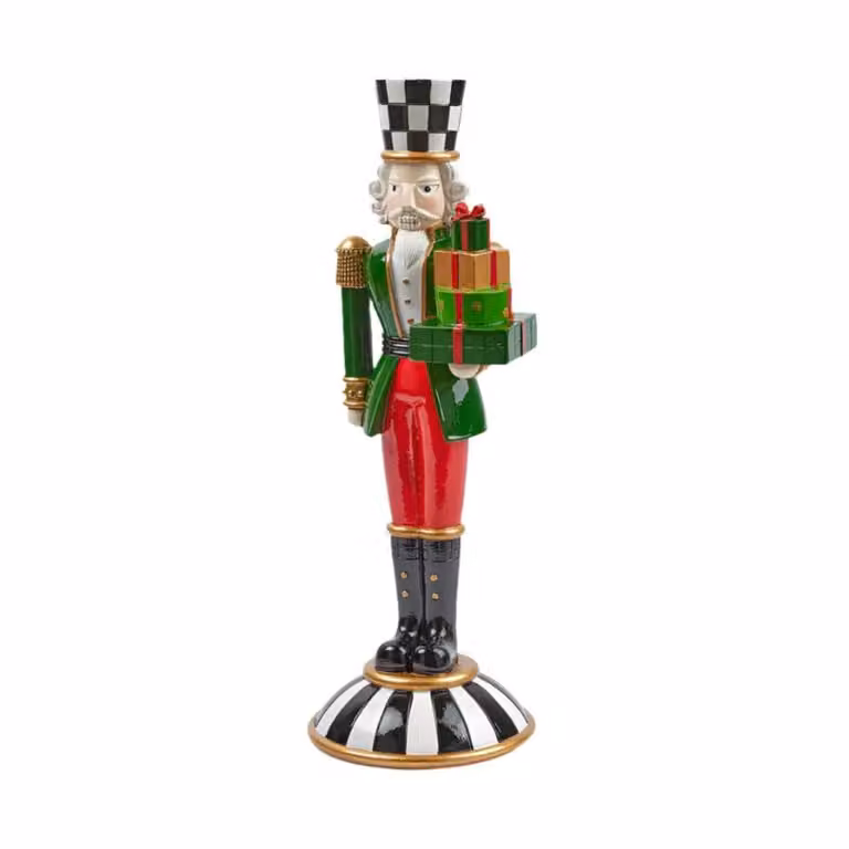 Figura navideña de soldado cascanueces MondoViro de madera multicolor, An/P/Al: 14 x 14 x 41 cm