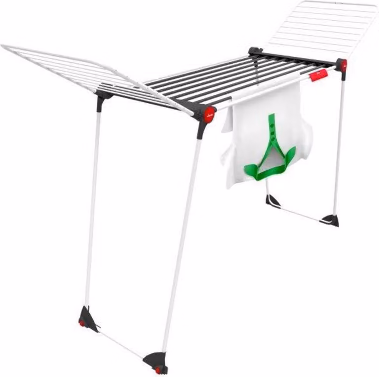 Tendedero plegable Vileda Soft Care con ruedas en color blanco y gris con 21 m de capacidad