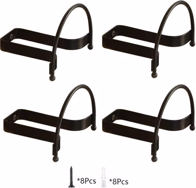 Perchero y organizador de pared LIIYIELA de 4 piezas en metal negro mate para pasillo, baño o dormitorio
