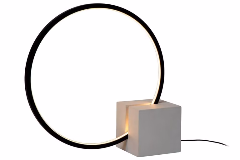 Lámpara de mesa Lucide en aluminio negro con LED integrado y regulable