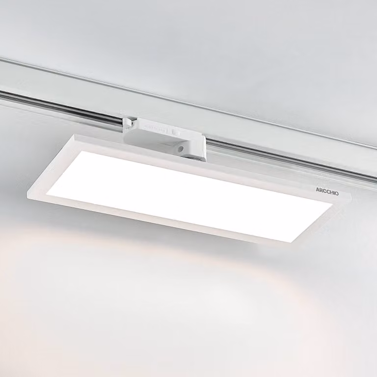 Panel LED Arcchio Hairis trifásico blanco 4000 K para oficina y hogar con acabado en blanco y ópalo