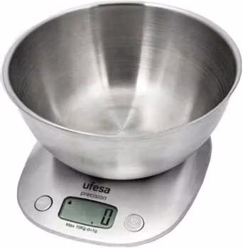 Báscula de cocina Ufesa BC1700 en acero inoxidable color plata con capacidad de 10 kg