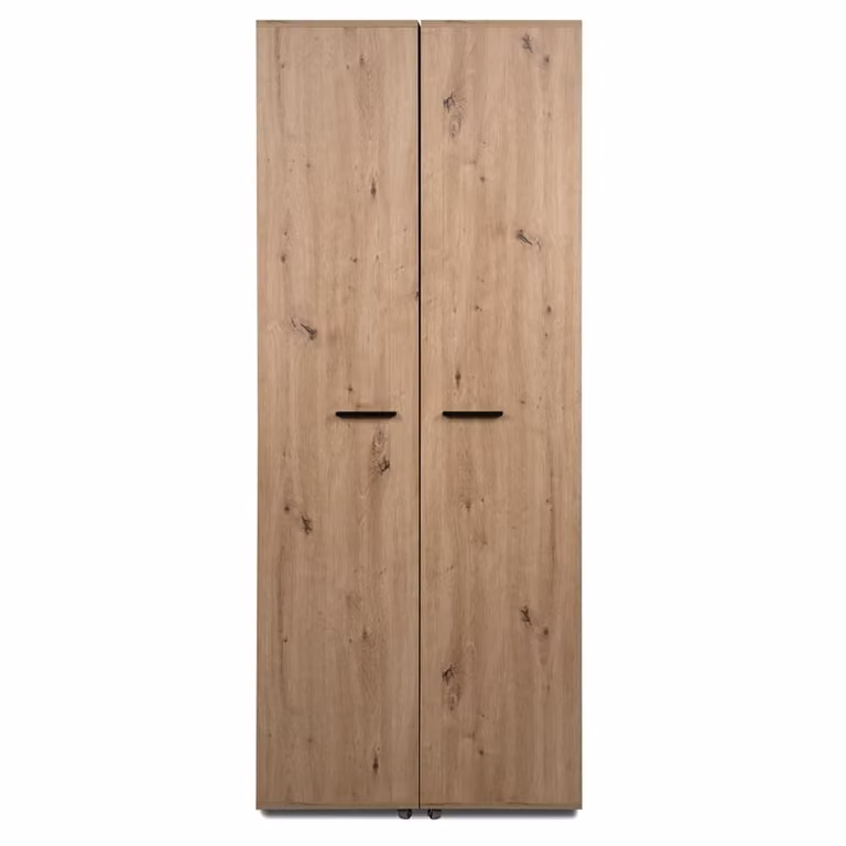 Armario zapatero Calicosy de estilo moderno en color roble con puertas abatibles para pasillo