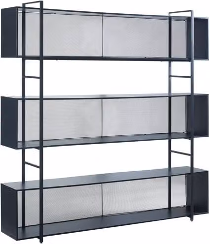 Estantería de pie Randaberg en negro de en.casa An/P/Al: 180 x 33 x 180 cm