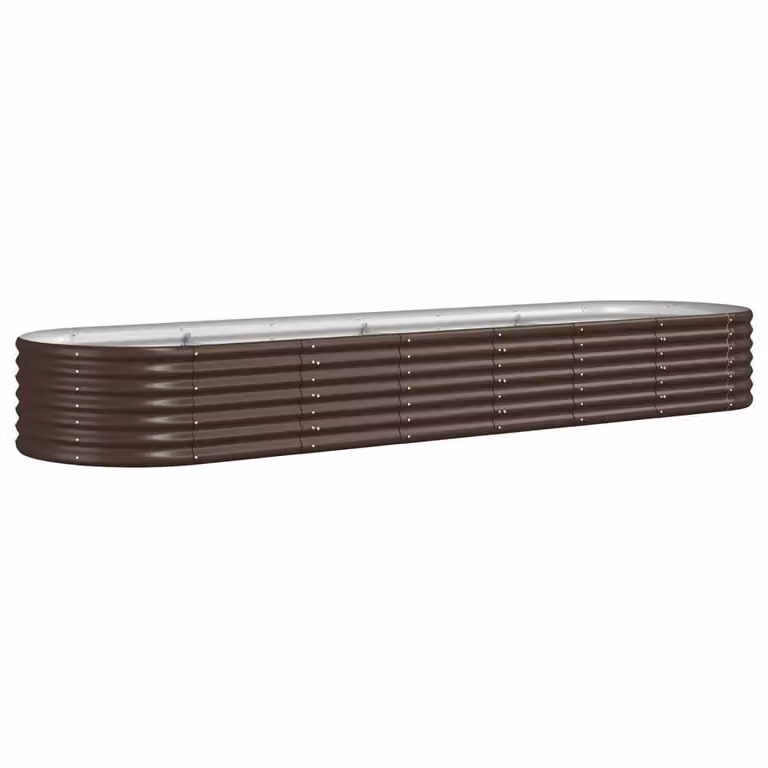 Jardinera arriate Syfax de acero galvanizado color marrón An/P/Al: 296 x 80 x 36 cm