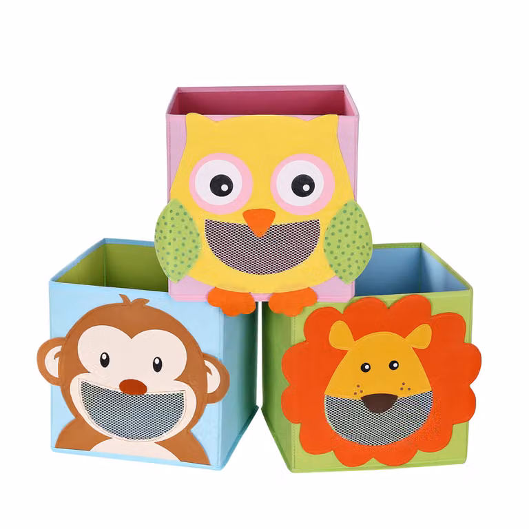 Set de 3 cajas de almacenaje plegables Songmics multicolor, An/P/Al: 27 x 27 x 27 cm