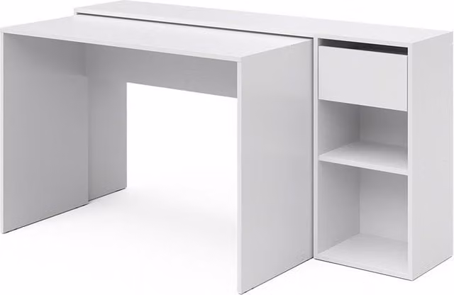 Escritorio Ben de Vicco en color blanco para oficina o casa, An: 145 cm, P: 46.4 cm, Al: 75.8 cm
