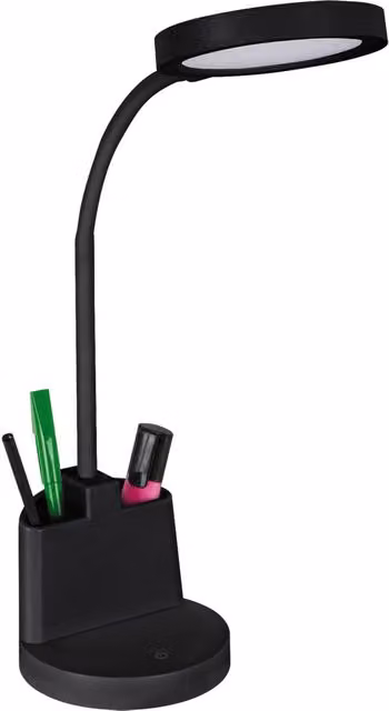 Lámpara de escritorio LED táctil Labor Struhm en negro con brazo ajustable y regulable para oficina o dormitorio