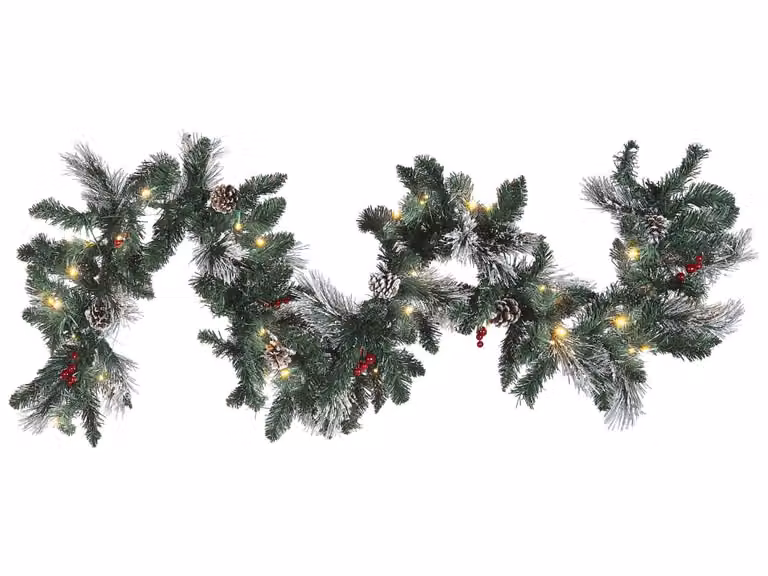 Guirnalda LED de Navidad Beliani con temporizador ajustable, color verde y blanco cálido, longitud: 180 cm