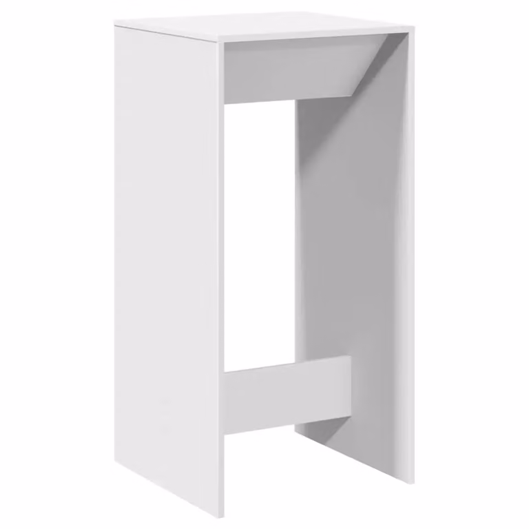 Mesa alta de bar vidaXL en madera MDF blanca, An/P/Al: 51 x 50 x 103,5 cm