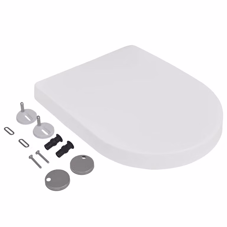 Set de 2 asientos de inodoro con tapa de cierre suave vidaXL en plástico blanco