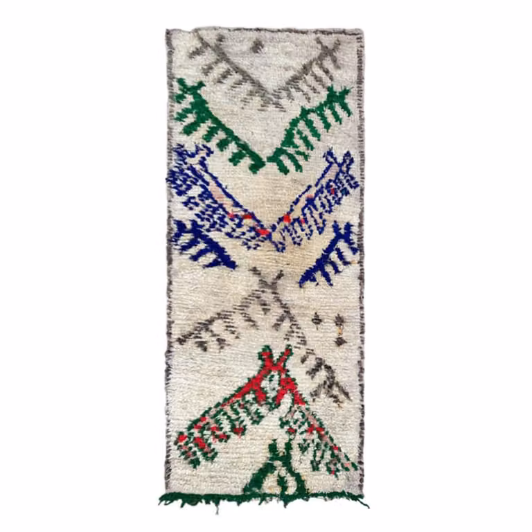 Alfombra bereber marroquí de lana multicolor AFK Living An/P: 68 x 192 cm