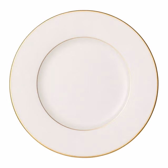 Plato de ensalada Villeroy & Boch Anmut Gold blanco y dorado de porcelana de 22 cm
