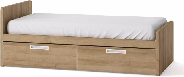 Cama Mio de El Corte Inglés con 2 cajones y costado izquierdo alto en color marrón