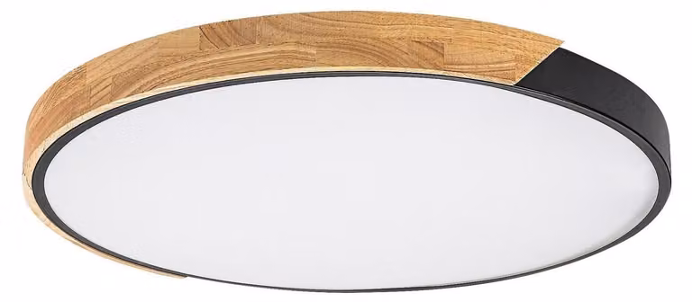 Lámpara de techo LED Maple 2 de Rabalux en color blanco y madera con diseño moderno y forma redonda