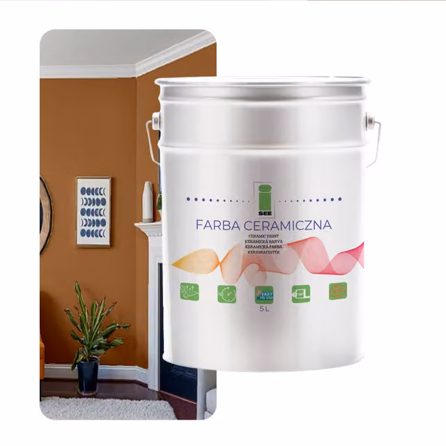 Pintura cerámica lavable para paredes I SEE en colores marrón, beige y multicolor con acabado mate profundo de 5 litros