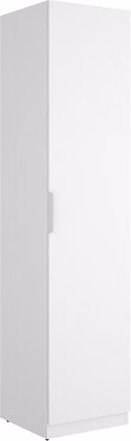 Armario de ropa Emax de Dekit con puertas batientes, estantes y barra en blanco mate An/P/Al: 51,4 x 45,5 x 203,5 cm