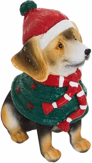 Figura de perro de resina multicolor Feeric Lights & Christmas para mesa