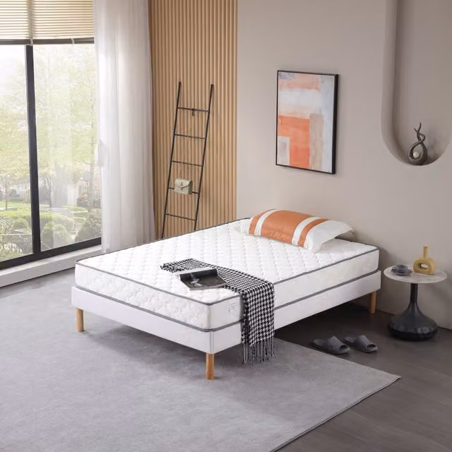 Colchón Nuit d'or con Almohada Visco de Espuma de Alta Resiliencia, Hipoalergénico y Antibacterial, Blanco, An/P/Al: 80 x 200 x 18,5 cm