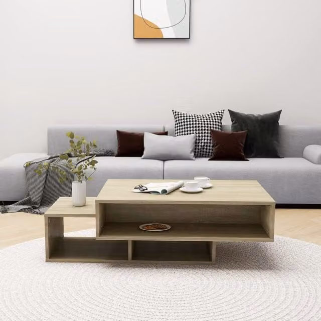 Mesa de centro moderna SYFAX de madera en color roble sonoma, An/P/Al: 105 x 55 x 32 cm