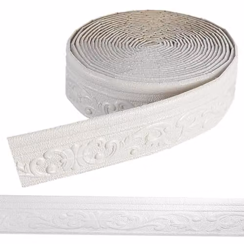 Molduras decorativas de pared Guyode de espuma autoadhesiva en color blanco, estilo clásico, An/P/Al: 7,8 cm x 10 m