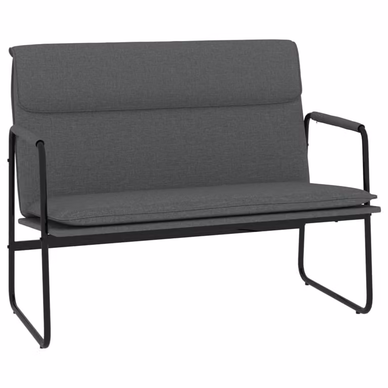 vidaXL Banco de tela gris para salón, diseño moderno, An/P/Al: 100 x 64 x 80 cm