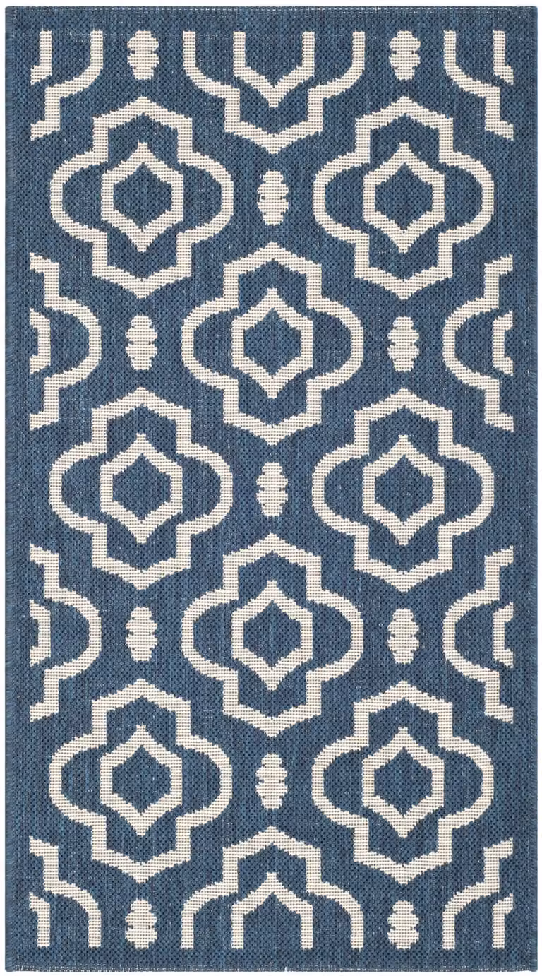 Alfombra Safavieh de polipropileno con diseño geométrico moderno en azul y beige, An/P: 122 x 170 cm