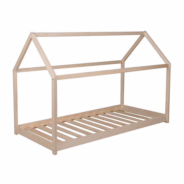Cama tipo cabaña Weber Industries con somier natural y zona de juego para niños, An/P/Al: 90 x 190 cm