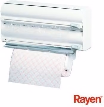 Portarrollos triple de pared Rayen en plástico blanco