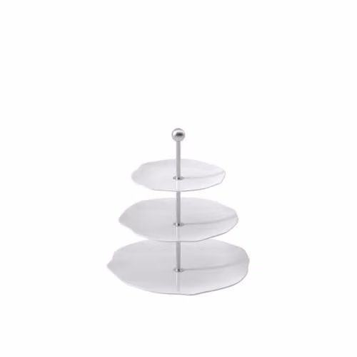Bandeja de pisos de 3 niveles Villeroy & Boch Pura en porcelana blanca An/P/Al: 27,5 x 27,5 x 27 cm