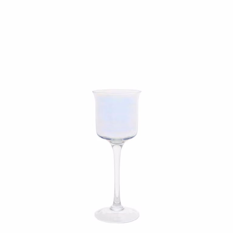 Portavelas decorativo de vidrio transparente Sia Deco para mesa, redondo, Altura: 30 cm
