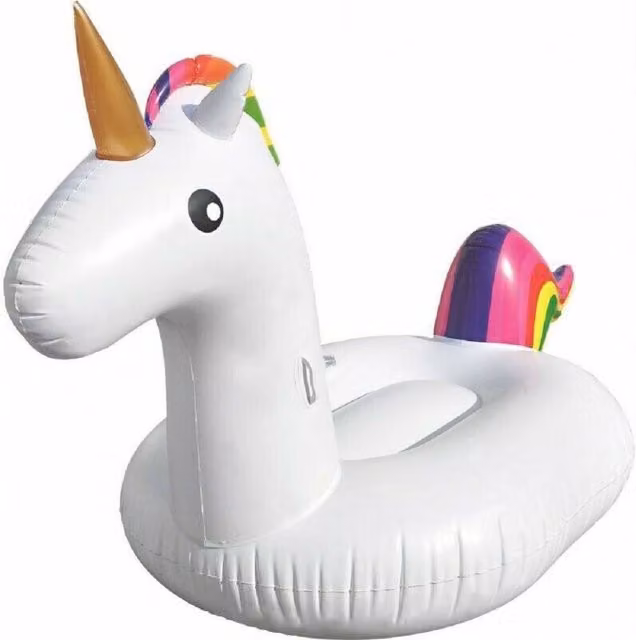 Unicorno Gigante Inflable para Piscina y Mar Trade Shop Traesio Multicolor y Blanco An/P/Al: 2 x 1 x 0,9 m