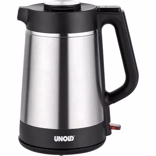Hervidor Unold de acero inoxidable con control de temperatura, 1,5 l, 1800 W, color negro y plata
