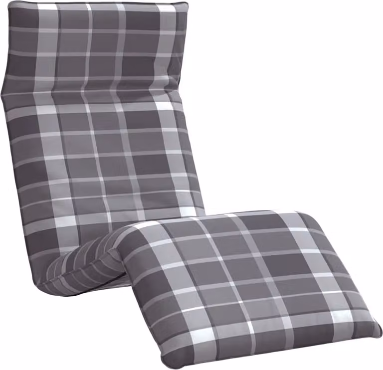 Tumbona plegable Syfax gris con estampado a cuadros, An/P/Al: 175 x 54 x 8,5 cm