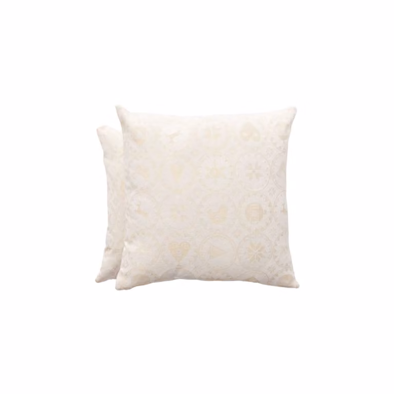 Lote de 2 fundas de cojín navideñas Gamusi en jacquard de algodón, color beige y blanco, An/An/Al: 45 x 45 x 45 cm