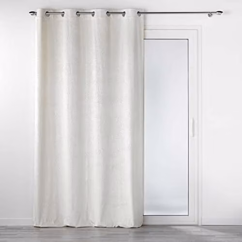 Cortina Analia Natural de Douceur d'Intérieur, terciopelo con relieve y efecto opaco, An: 140 cm, Al: 240 cm