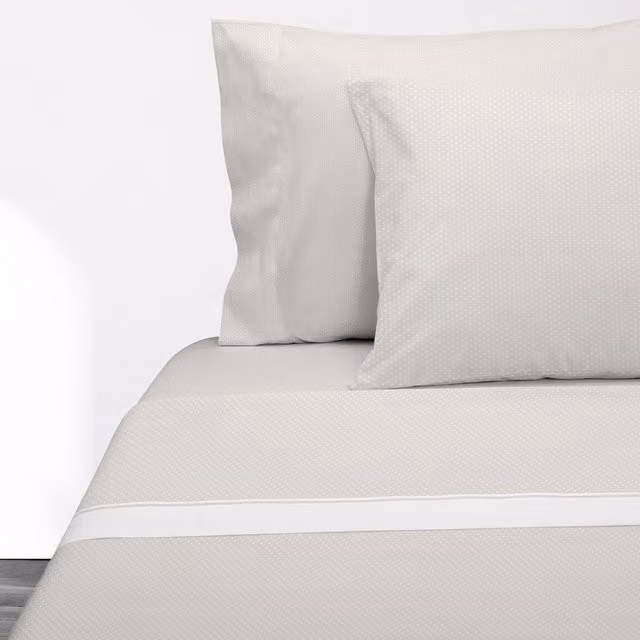 Juego de sábanas Manterol Summer con estampado de lunares en algodón y poliéster para cama de 180 cm en beige y rosa