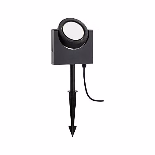 Foco LED para jardín Paulmann Swivea de 8 W en color gris con luz blanca cálida 3000 K y acabado metálico de montaje en pared con protección IP44