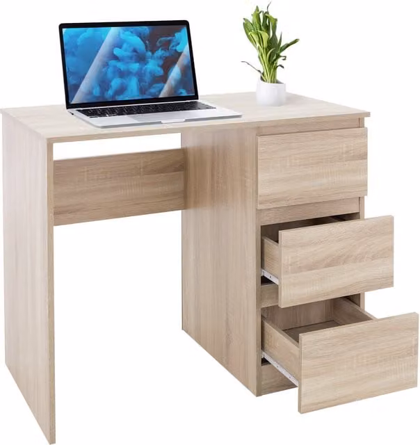 Escritorio para ordenador ML Design Modern Living en madera de roble, An/P/Al: 90 x 50 x 76 cm