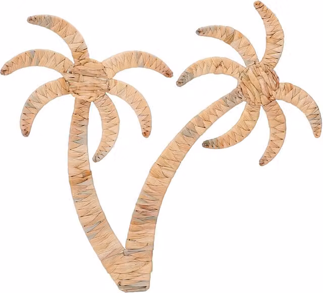 Adorno de pared para jardín con diseño de dos palmeras Signes Grimalt en color beige, An: 59 cm, Al: 62 cm