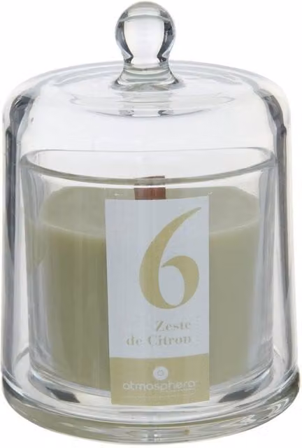 Vela perfumada Numia de Atmosphera con aroma a cáscara de limón de 238 g en color amarillo y verde
