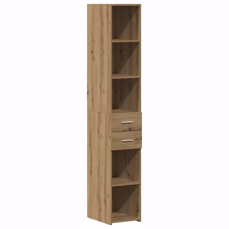 Estantería de madera vidaXL en color roble marrón, diseño moderno para salón u oficina, An/P/Al: 30 x 42.4 x 185.2 cm