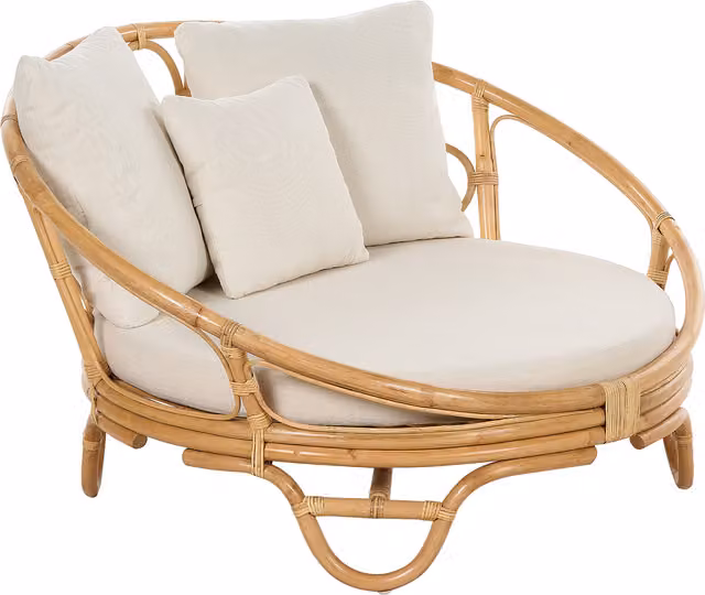 Cama de exterior Beliani en ratán natural color marrón estilo boho