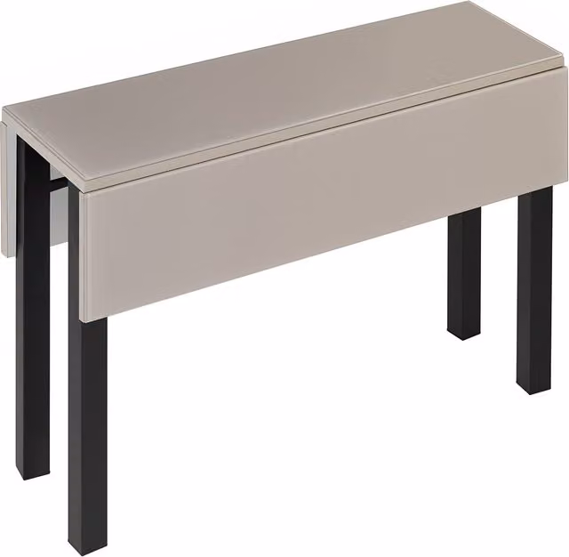 Mesa extensible Scotland de El Corte Inglés con sobre de cristal y estructura lacada en colores negro, gris o beige