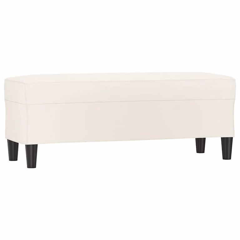 vidaXL Banco de cuero sintético color beige An/P/Al: 100 x 35 x 41 cm
